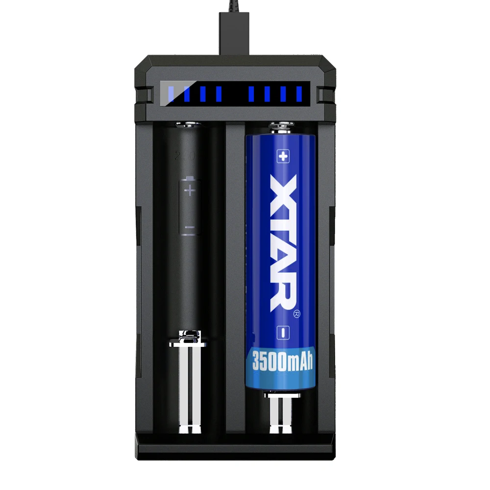 XTAR SC2 max 3A быстрой зарядки применяется к 3,6/3,7 V Аккумуляторная 18650/18700/20700/21700/22650/25500/26650 литий-ионные аккумуляторы