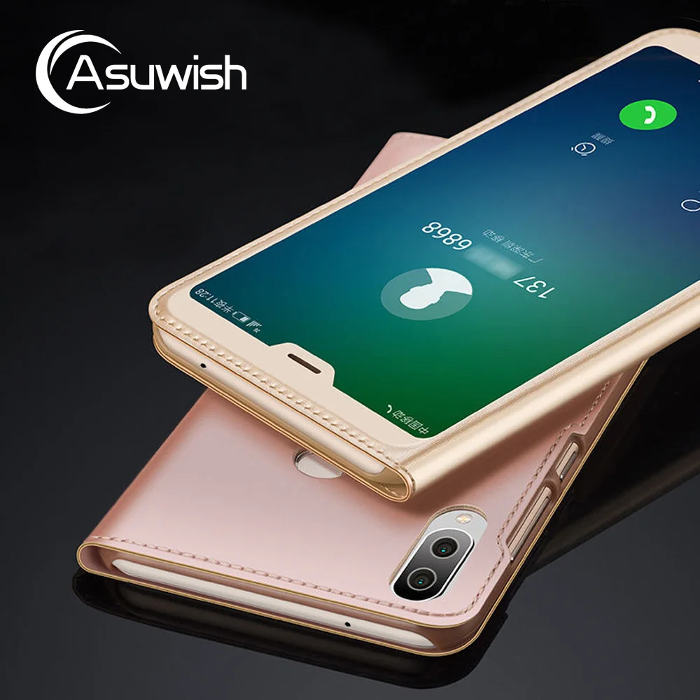 Флип чехол кожаный для huawei P20 Lite Nova 3E P 20 P20lite Nova3E 5 84 дюймов мобильный Прозрачный