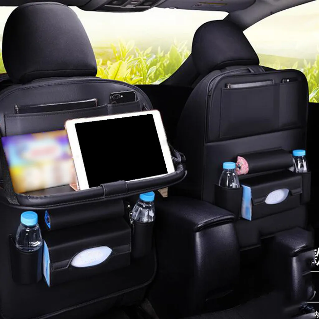 Подвесной органайзер из искусственной кожи на спинку сиденья автомобиля чехол