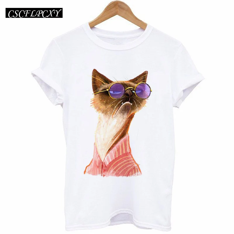 Повседневная футболка женская футболка с коротким рукавом Kawaii с принтом слона Camisetas Mujer топы футболки женские белые футболки с круглым вырезом - Цвет: 0144