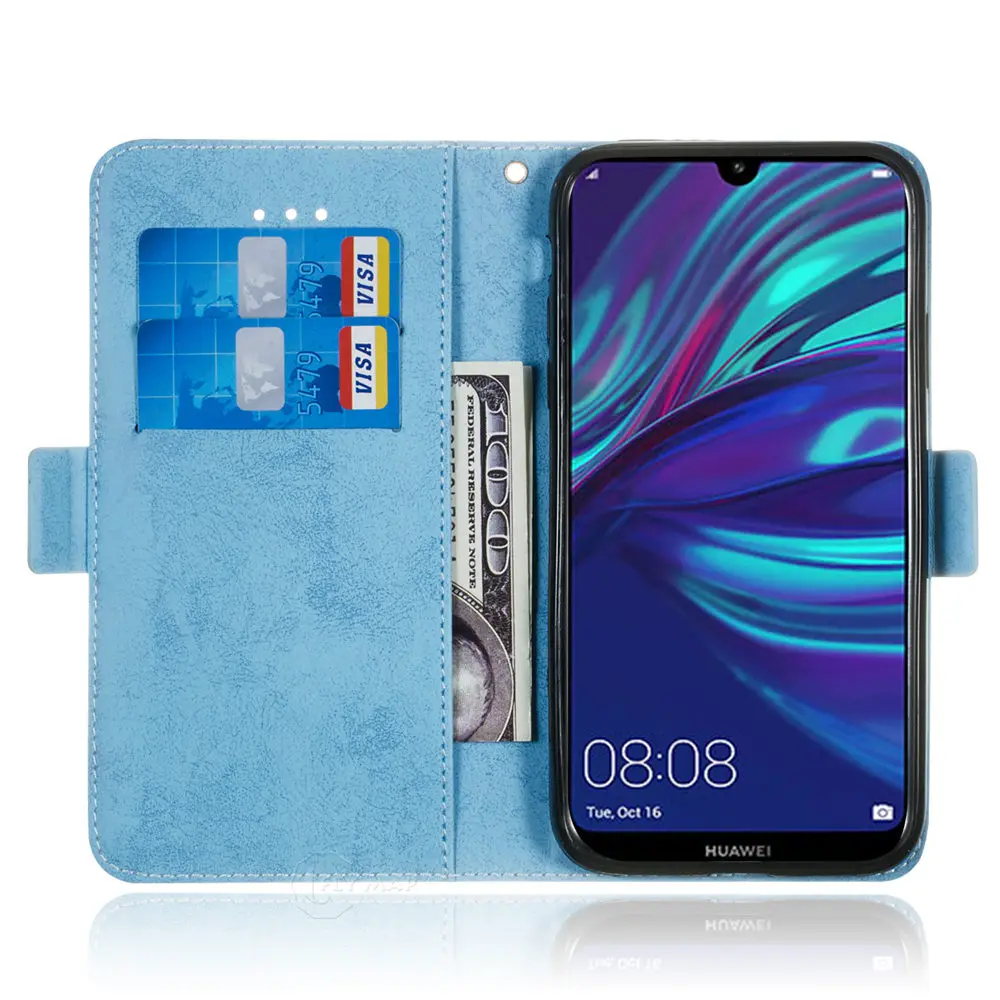 Чехол в стиле ретро для Huawei Y7 Y7Pro Y7Prime 2019 откидной бумажник кожаный чехол телефона