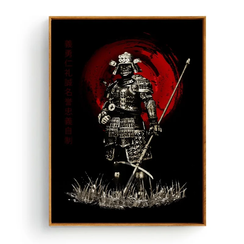 Японская настенная краска Bushido Sakura Samurai Настенный декор холст фотопостер | Дом и