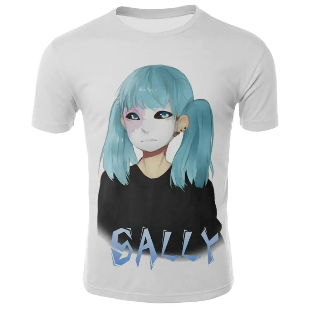 Мужская футболка с объемным принтом Sally Face летние свободные футболки для