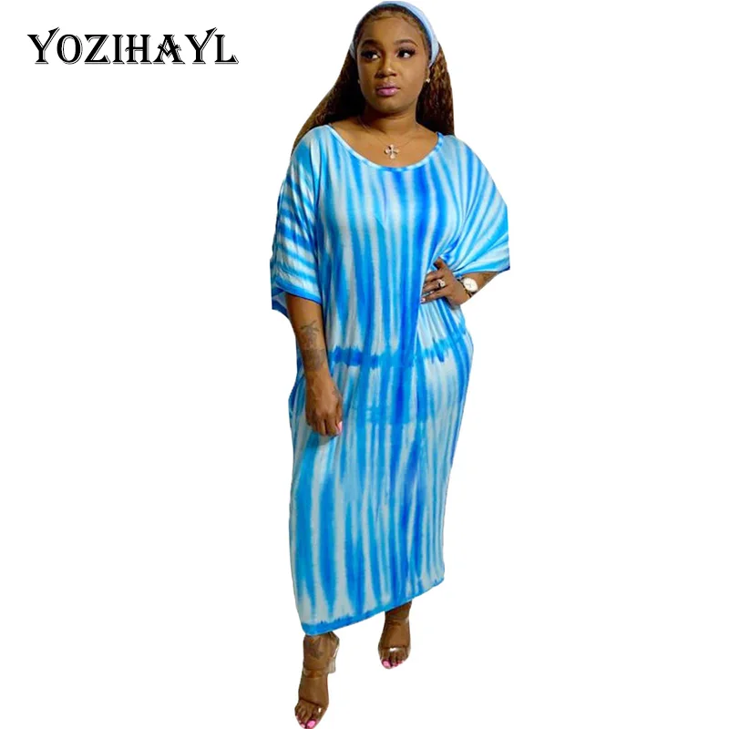 YOZIHAYL модное свободное платье с рукавами летучая мышь большого размера для