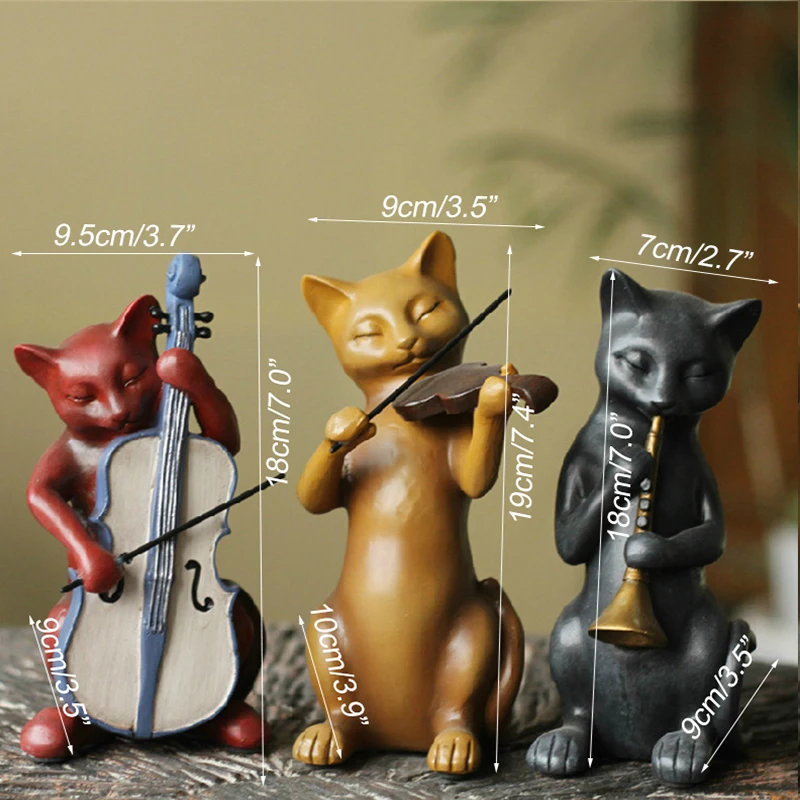 

European Resin Cat Statue Crafts Animal Ornament Home Decoration Accessories Figurines Home Living Room Decor Wedding Gift