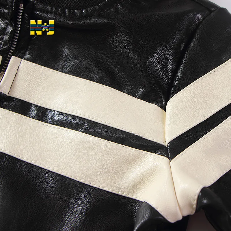 Новый Бренд Моды детские PU Кожаные Куртки Мальчиков Зимой Дети Верхней Одежды