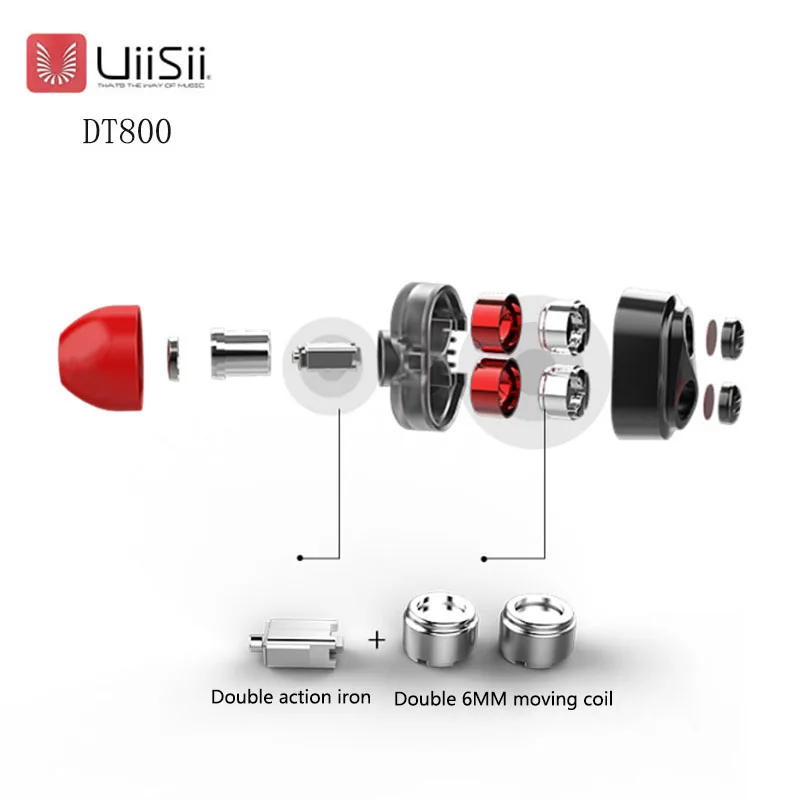 100% новая оригинальная коробка UIISII DT800 2DD + 2BA наушники HIFI шумоизоляция стерео