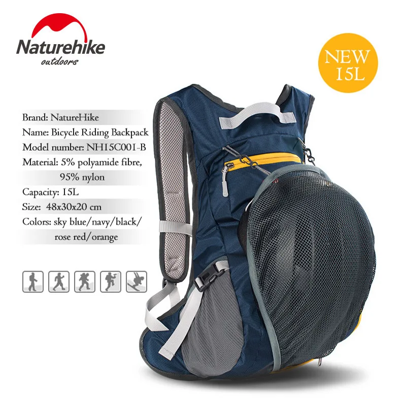 NatureHike 15L Водонепроницаемые рюкзаки ультралегкий рюкзак Велоспорт велосипед