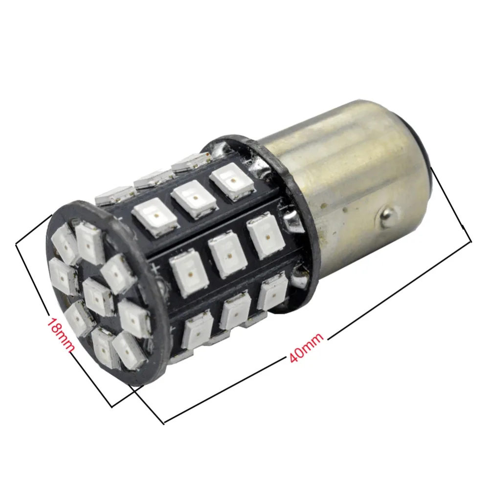 2 шт. светодиодный светильник BAY15D P21/5 Вт BAZ15D P21/4 BAW15D PR21/5 33SMD 2835 красный 12 В 24