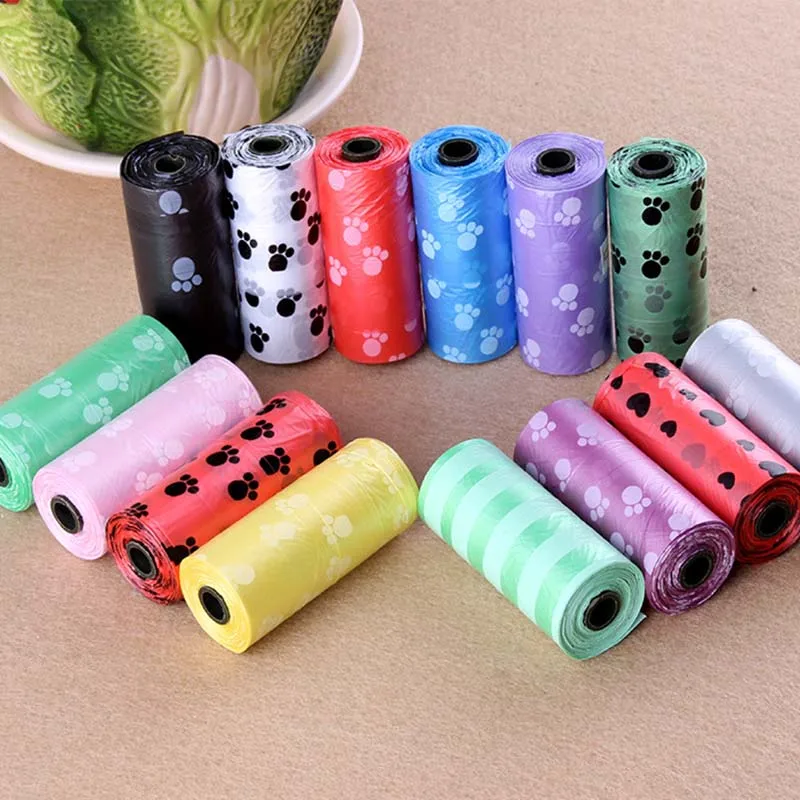 1 рулонов/15 шт. мешок корма для собак домашних животных отходов мусорные мешки
