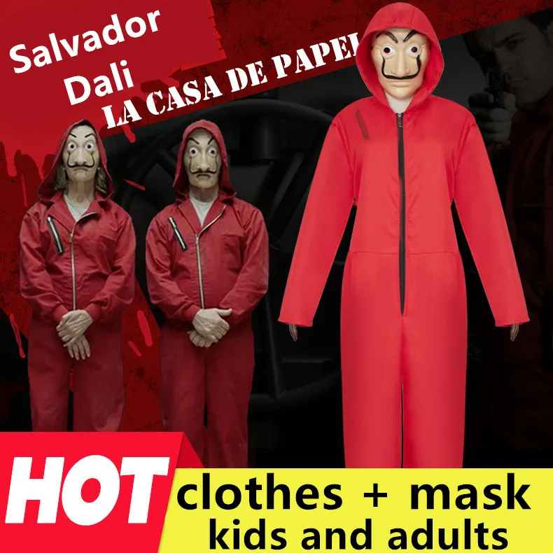 Деньги Heist House of Paper La Casa De Papel Косплей &quotСальвадор Дали&quot Хэллоуин костюмы