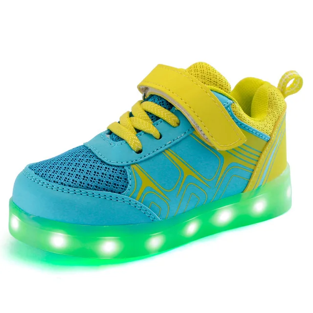 

EUR 25-37 Colorful Luminous LED Shoes Kids Boy Girl USB Charging Glowing Children Shoes With Light Up Casual Boys Girls Sneakers