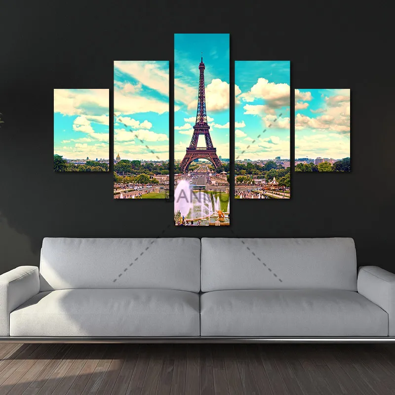Картина на холсте Эйфелева башня (без рамки) 5 шт./компл. | Дом и сад
