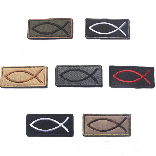 Военные тактические нашивки JESUS FISH CHRISTIAN USA CRUSADER ICHTHYS военные нашивки|us patch|patches