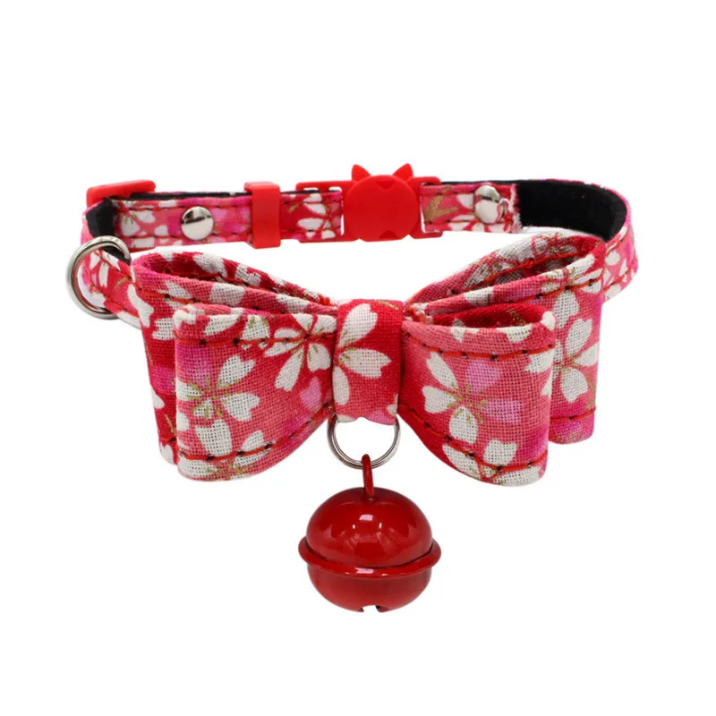 Adjustable Dog Collar Cat Necklace with Bow Tie Pet Collars Fashion Small Large Custom Accessories | Дом и сад