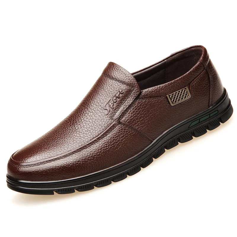 Men Casual Shoes Genuine Leather Brand Footwear Non-slip Thick Sole Fashion Male High Quality Cowhide Loafers | Обувь