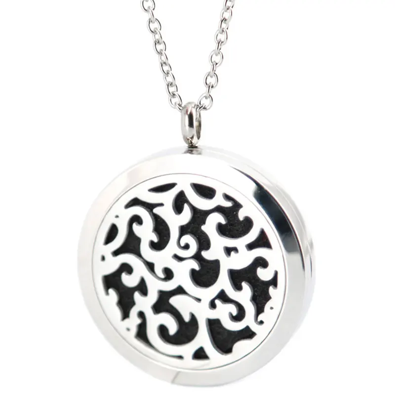 

10pcs Stainless steel 30mm magnet Essential Oil Diffuser Perfume Aromatherapy locket Necklace Pendant With Free Chain And Pads