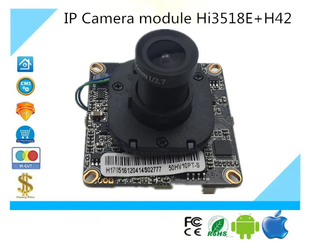 Система Скрытого видеонаблюдения IP Камера зарядная Модульная плата Hi3518E + H42 с