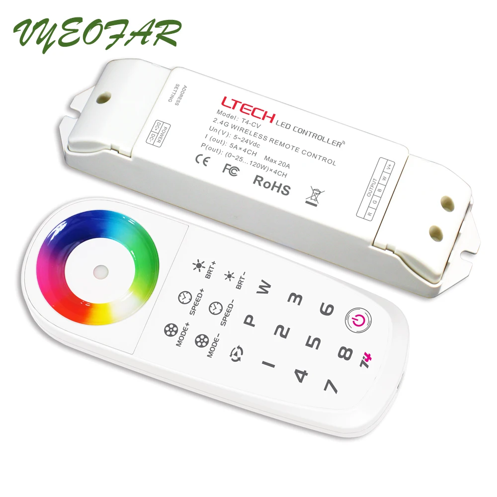 

Контроллер LTECH для светодиодных лент RGBW, 12 В, 24 В, 2,4 ГГц