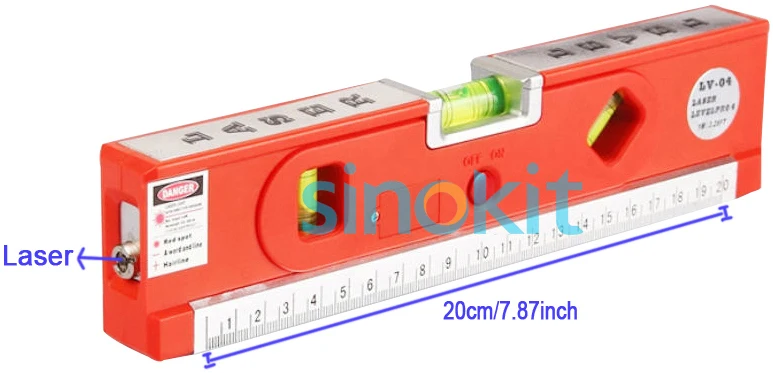 Горизонтальный лазерный маркер 3 Пузырьковые пробирки измерительная лента