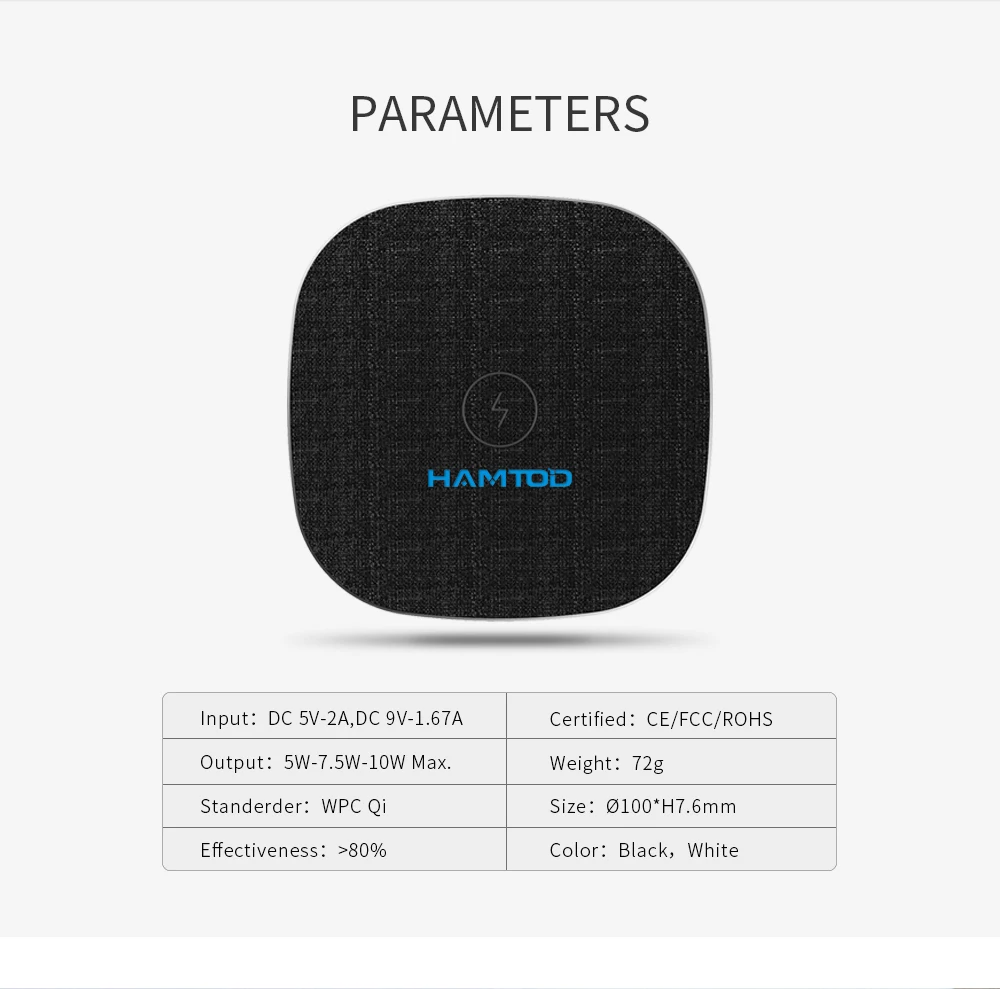 HAMTOD M10 10 Вт Qi Беспроводной Зарядное устройство для samsung Galaxy Xiaomi быстро зарядки Apple