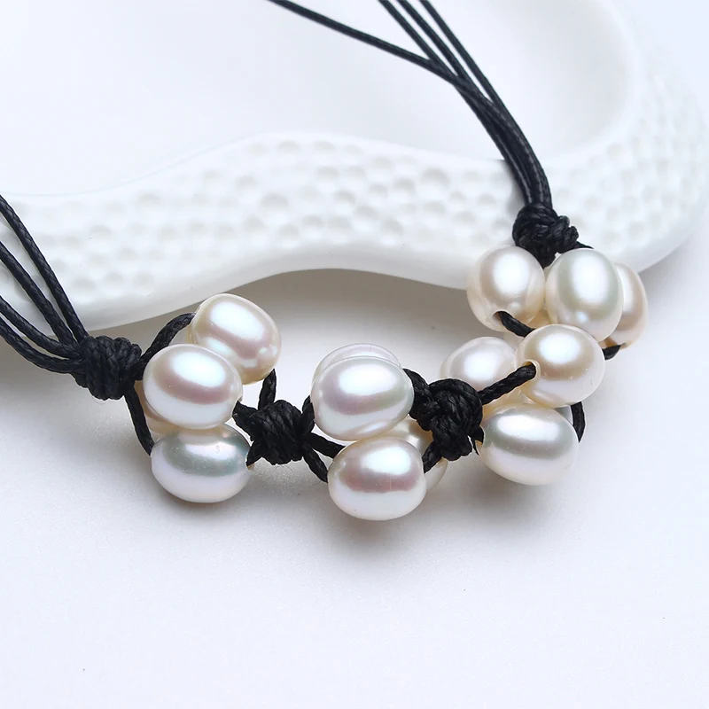 2018 Новый DIY жемчуг Цепочки и ожерелья АААА 8 9 мм пресноводный Fine Jewelry Chocker модные