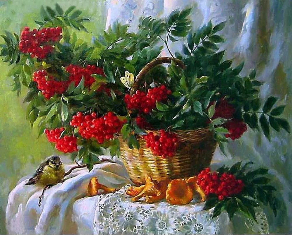 

3D Flower fruit Pattern Diamond Embroidery DIY Needlework Diamond Painting Cross Stitch Full Drill Rhinestone Painting Decor