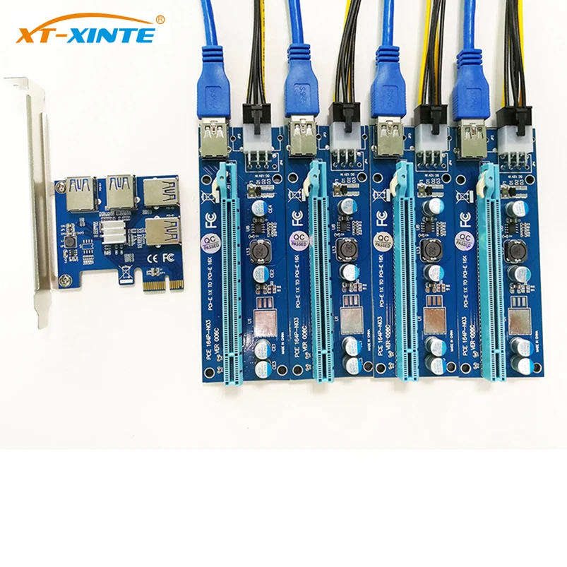 PCIe 1 4 PCI Express 16X Слоты Riser Card E 1X к внешнему e слот адаптер Порт мультипликатор Minning