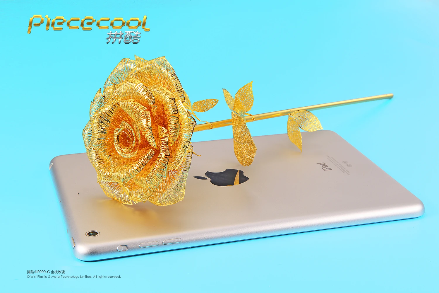Piececool 3D металлическая головоломка из золотого розового золота и серебра DIY три