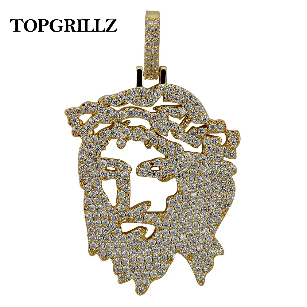 Мужская и женская цепочка TOPGRILLZ с подвеской в виде лица Иисуса Христа