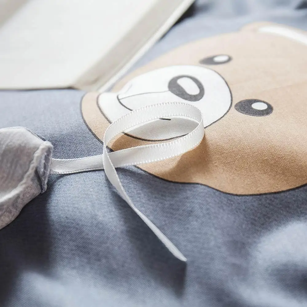 INS/комплект постельного белья из 3 предметов с изображением мишки тедди серого