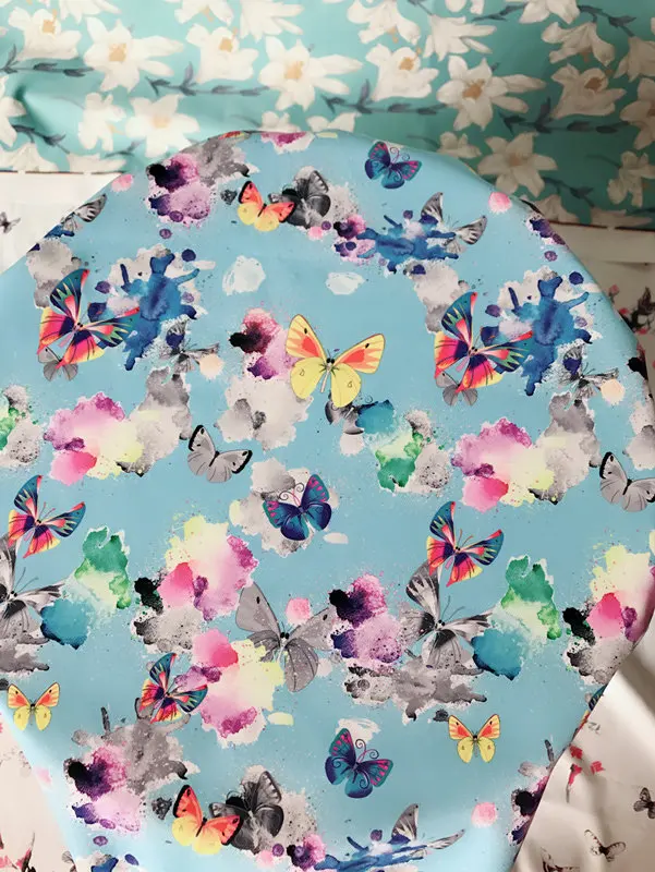 Printing cloth 140cm x45cmButterfly Printed Fabric for DIY Sewing Patchwork decoration Cushions Sheet And Quilting Cra | Дом и сад