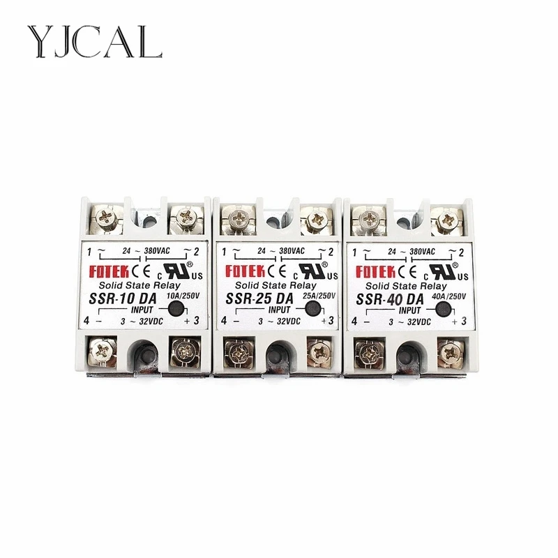 

Реле SSR YJCAL SSR-10/25/40DA 3-32V DC TO 24-380V AC