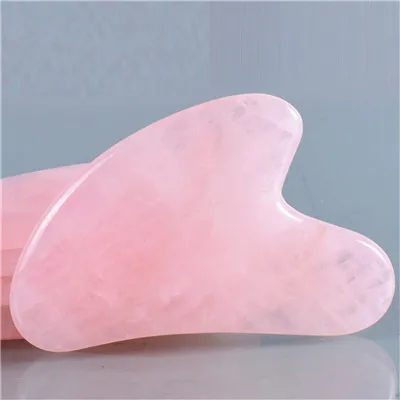 Face Wands Ролики для лица из натурального розового кварца с двойной головкой, кристаллическим камнем, ролики для тела и шеи, инструменты для ухода за кожей, массажер для лица для женщин - Цвет: Face Wands