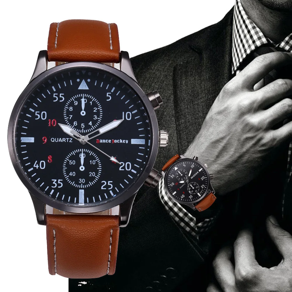

2020 Fashion Casual Mens Watches Luxury Leather Business Quartz-Watch Men Military Sport Wristwatch Relogio Masculino erkek saat