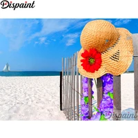dispaint full squareround drill 5d diy diamond painting hat scenery embroidery cross stitch 3d home decor a12685