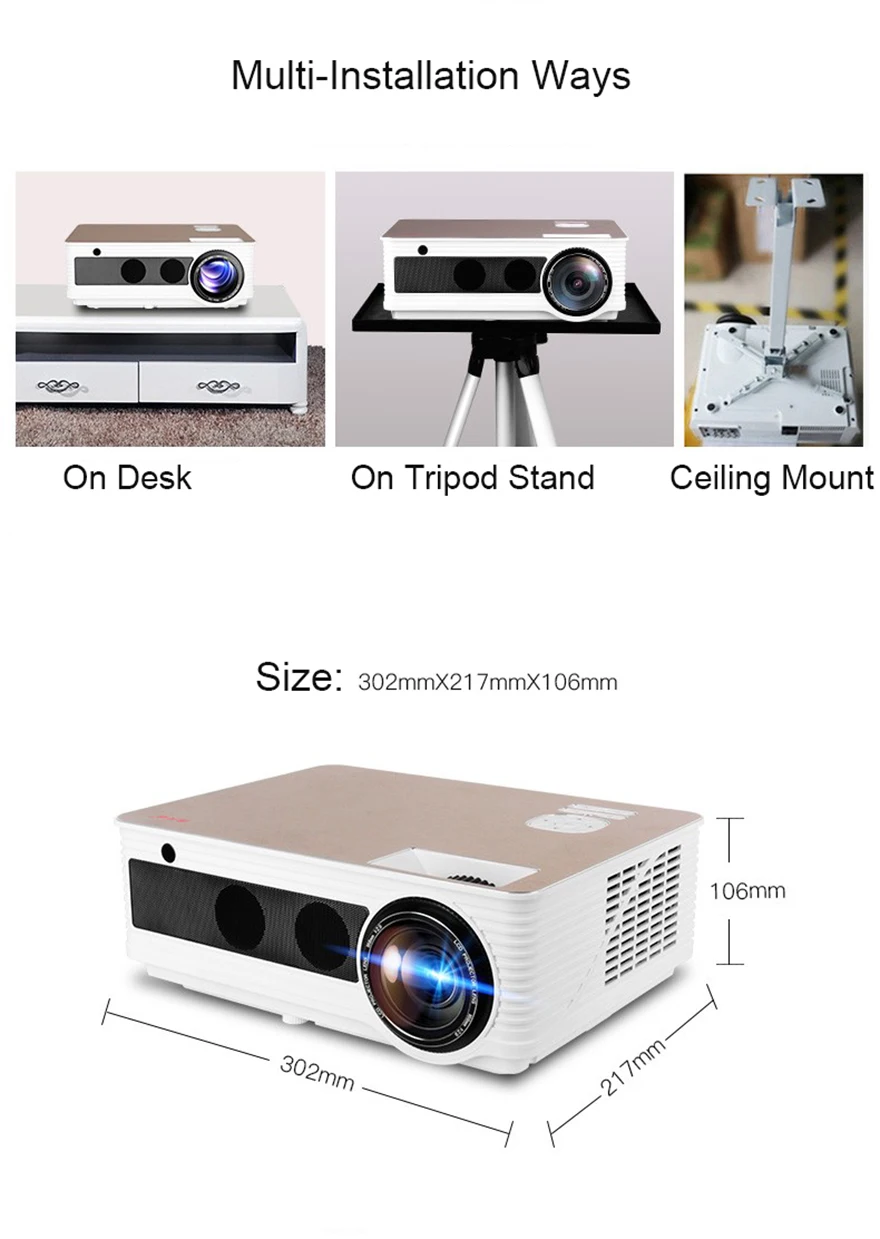 SmartIdea светодиодный 5000 люмен Full HD 3D кинопроектор домашний кинотеатр проектор видеоигры проектор Android 6,0 wifi Bluetooth опция