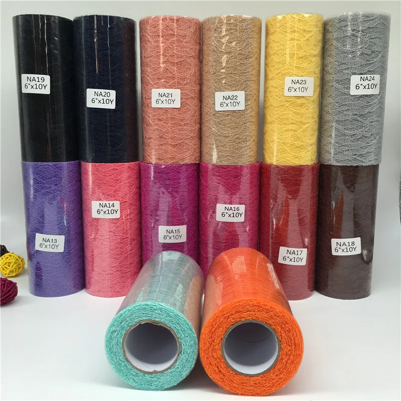15cm 10Yards Tulle Roll Spool Lace Roll Netting Fabric for Tutu Skirt for Party Wedding Chair Sash Bow Table Runner Sewing Decor