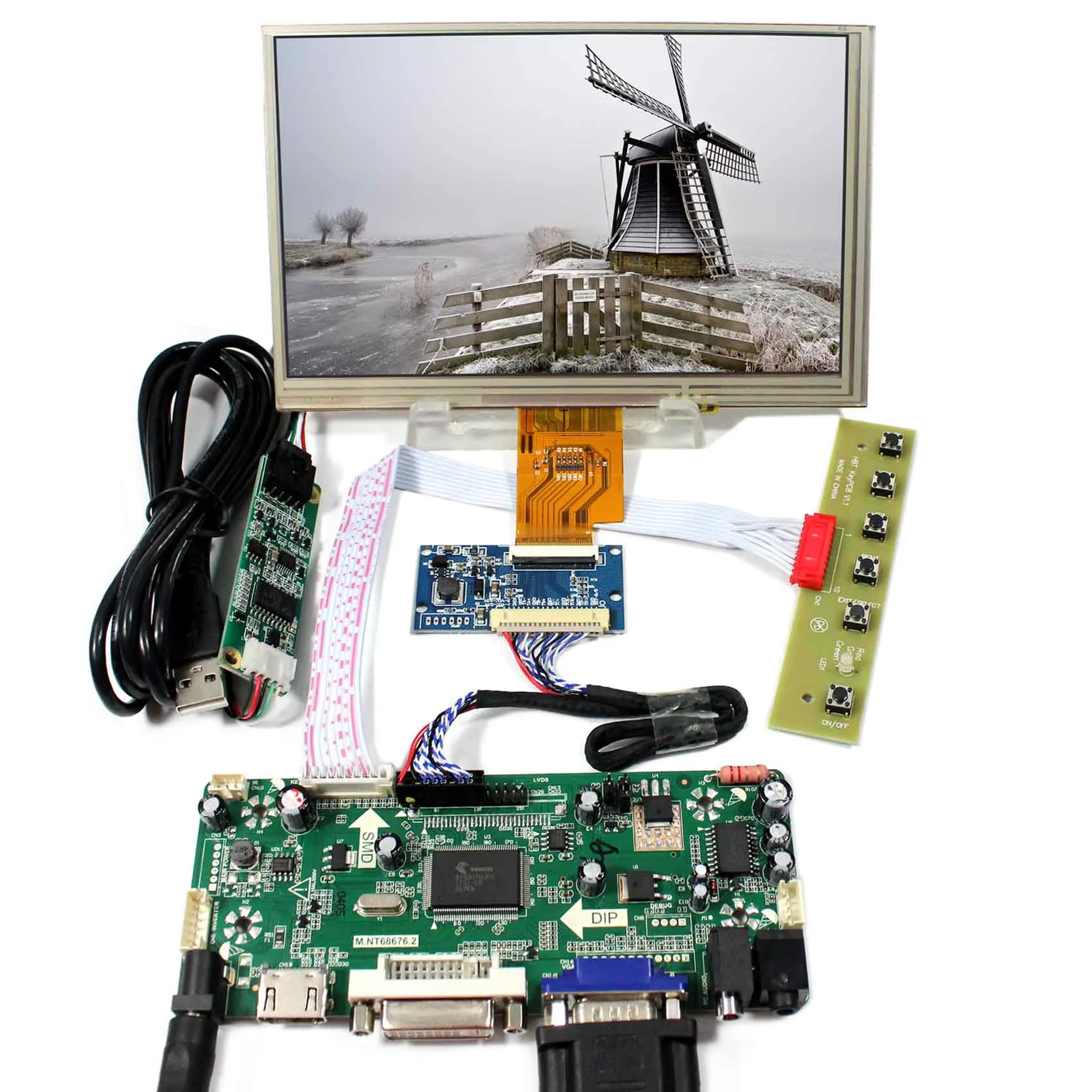 7 дюймов AT070TNA2 сенсорный Экран VS070TP A7 + H DMI VGA HDMI DVI аудио ЖК дисплей Управление доска