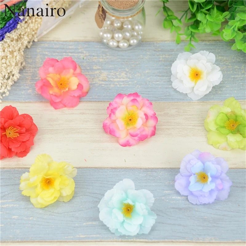 200 шт. высокое качество сливы шелковые искусственные головки цветов для дома и