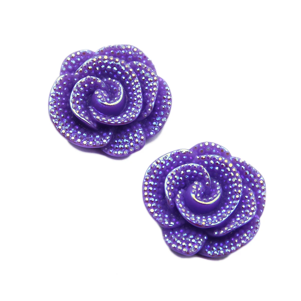 David Accessories 20 шт. 3D цветок полимерные Стразы плоские с оборота для свадьбы с украшением в виде пуговицы, поделка рукоделие аксессуары, 20Yc5799 - Цвет: 35x35mm