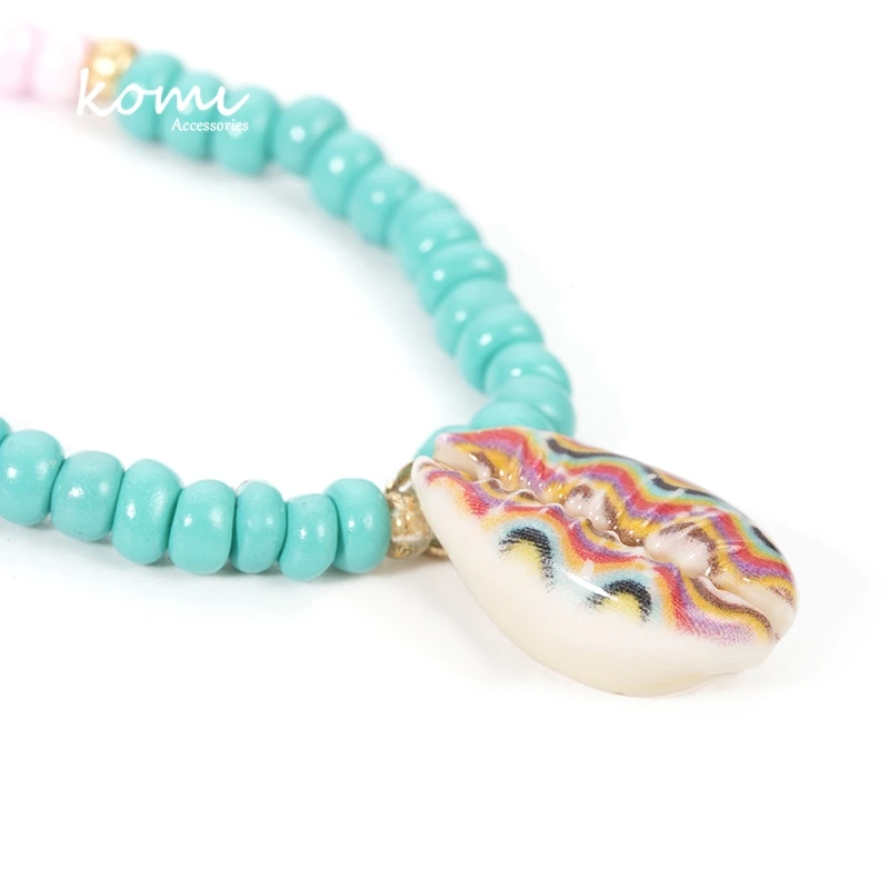 KOMi 20Styles Bohemian Natural Stone Pearls Collar Pendant Necklace for Women Ethnic Chokers Shell Chain Statement Necklace Gift
