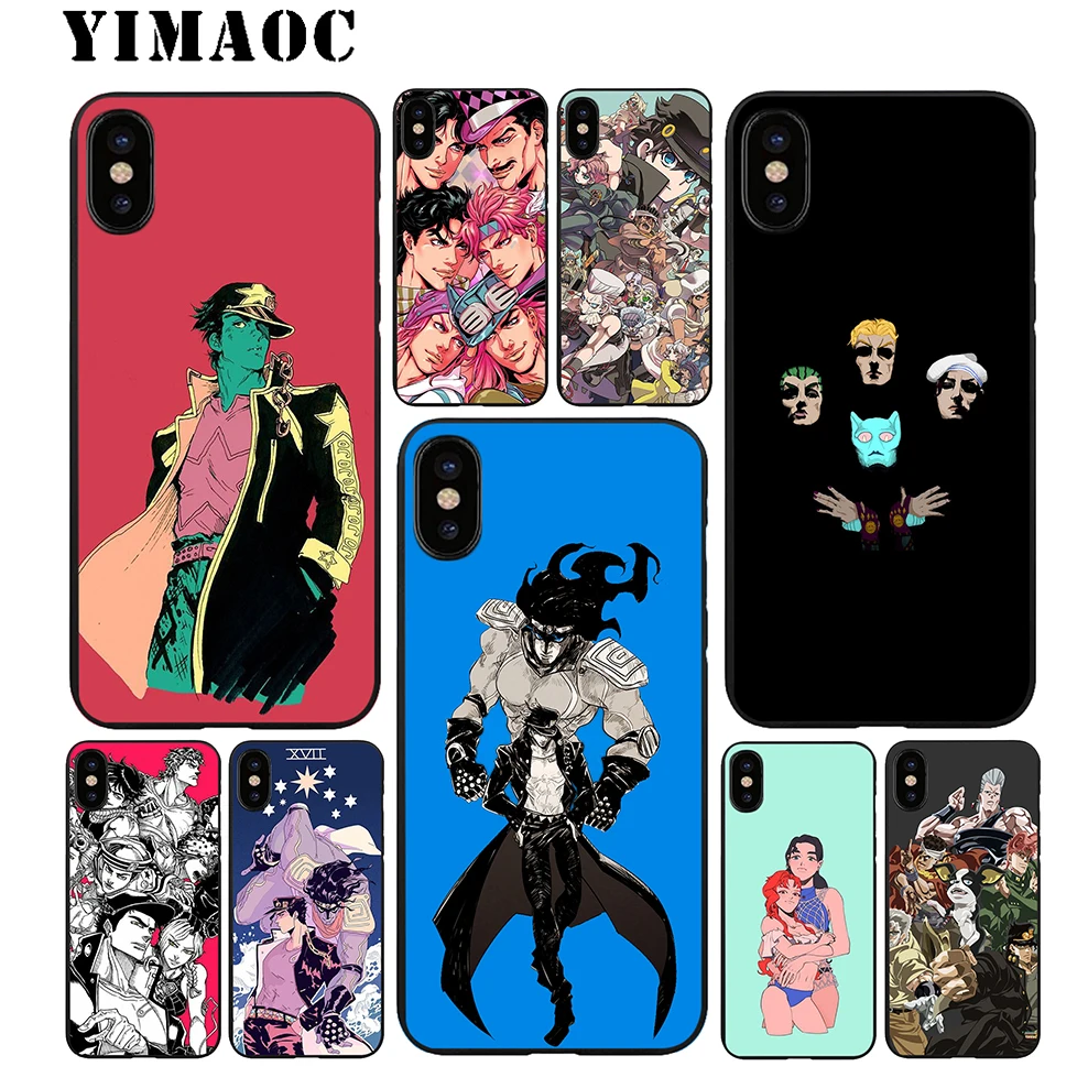 Imaoc JoJo необычный аниме Мягкий ТПУ Черный силиконовый чехол для iPhone X или 10 8 7 6 6S Plus 5