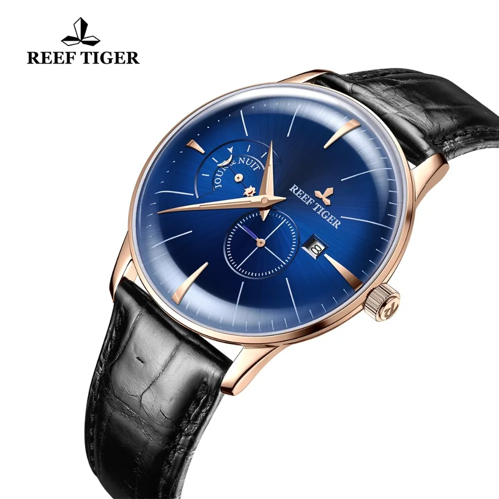 Часы мужские наручные Reef Tiger/RT брендовые Роскошные модные водонепроницаемые