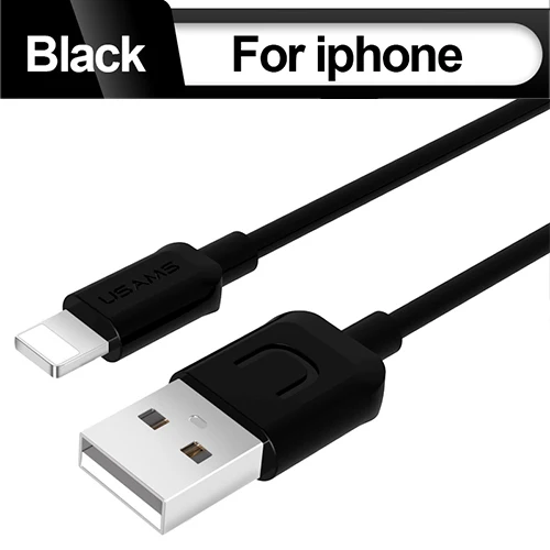 USB кабель для iphone кабель, 2A быстрой зарядки синхронизации данных адаптер Зарядное устройство для iPhone X 8 7 6 6S плюс 5 5S Ipad мобильного телефона кабели - Цвет: Black for iphone