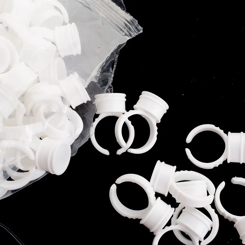 100 pcs Style 1 10/100 шт./компл. держатель кольцо поддона для наращивания ресниц татуировки пигмент клей для ресниц держатель палитры набор одноразовый контейнер для клея - Длина: 100 pcs Style 1