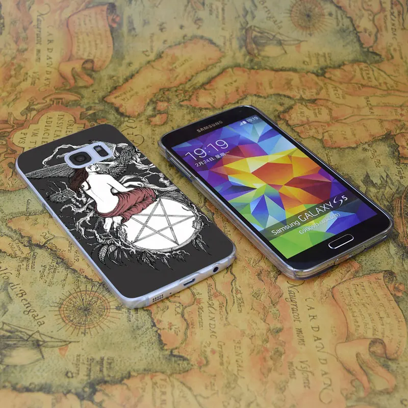 E1030 Satan Girl Transparent Hard PC Case Cover For Samsung Galaxy Note S 3 4 5 6 7 8 9 Mini Edge Plus |