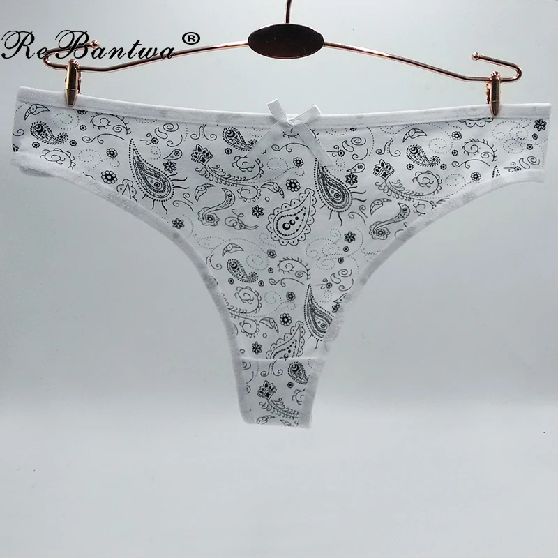 Стринги женские хлопковые с принтом пейсли 10 шт./лот | Женская одежда