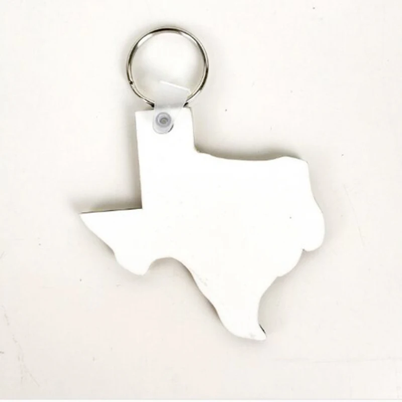 TEXAS 100 шт DIY МДФ двойная пустая цепочка для ключей сублимационная древесина брелок для теплоотжима передачи ювелирных изделий фото подарок - Цвет: TEXAS