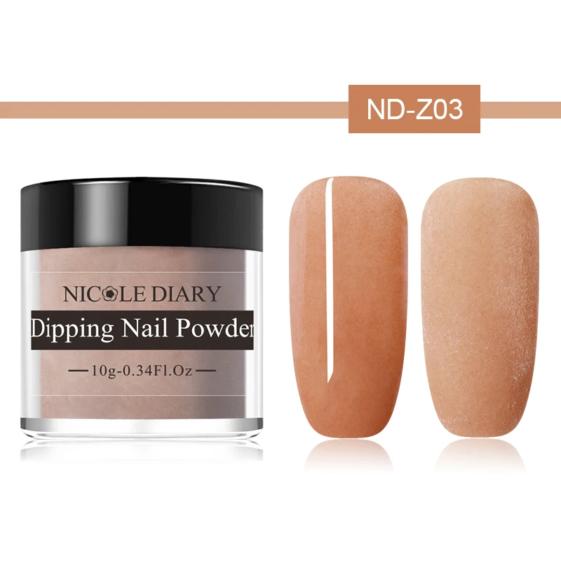 ND-Z03 Nicole Diary 10g погружения порошок для ногтей лак французский ногтей Пудра-Глиттер для ногтей искусство украшения натуральный сухой маникюр - Цвет: ND-Z03